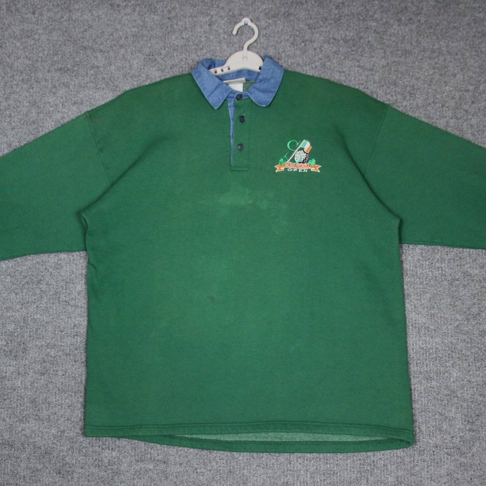 Vintage SCHUYLKILL Open Sweatshirt Mens Green Golf Tournament Mens 3XL